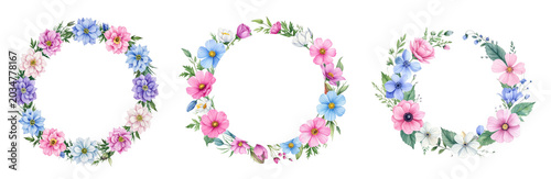 elegant Floral Wreath with Blooming Flowers