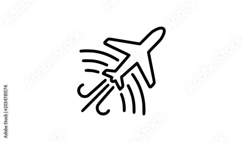 Tableau sur toile Modern airplane takeoff and wi fi connectivity vector icon for airline internet