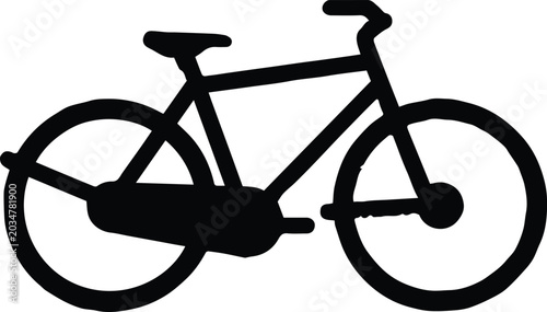 Obraz na płótnie bicycle outline icon with simple line art, side view for transport and cycling t