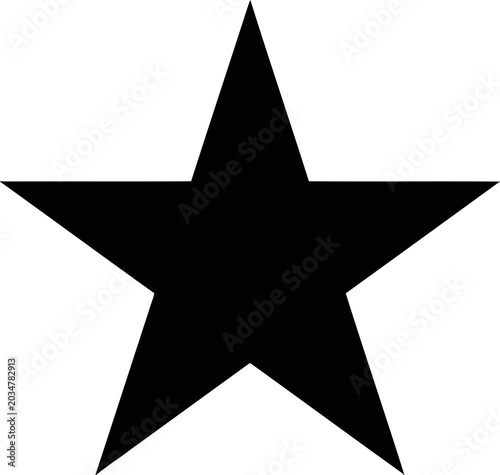 Simple Black Five Point Star Icon Shape