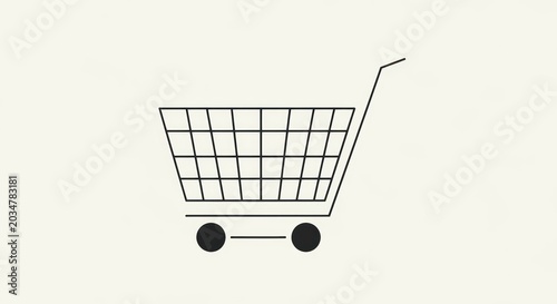 Shopping cart icon on white background.