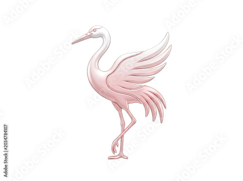 Graceful Pink Flamingo in Flight with Elegant Wing Spread Isolated on Transparent Background