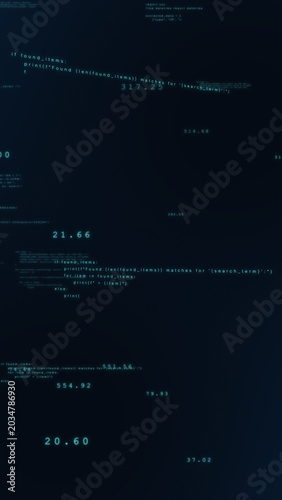 Mysterious futuristic digital data code technology