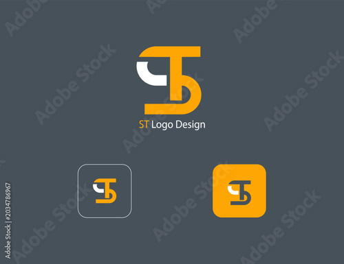 ST Letter Logo Design Template.
