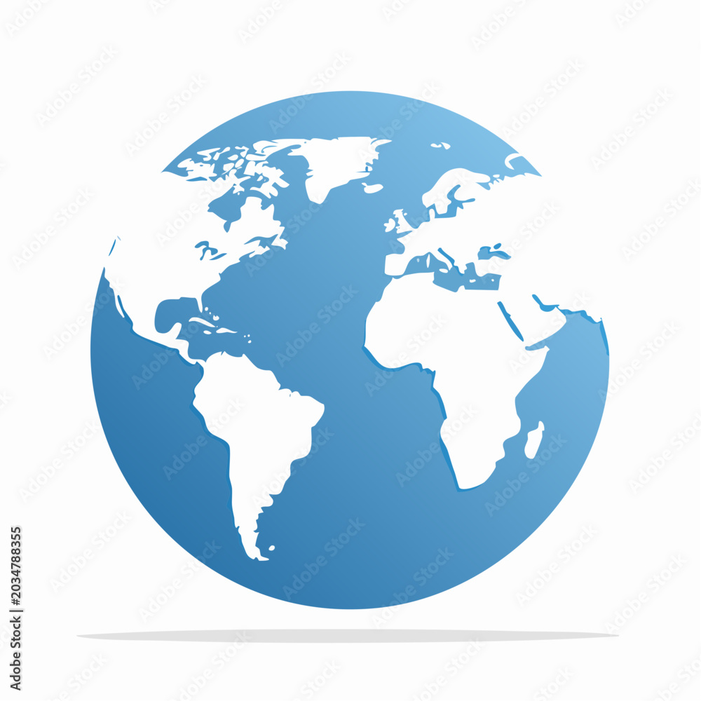 Naklejka premium Stylized Globe with Continents