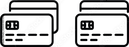 Tableau sur toile wallet credit card icon with outlined design for banking finance ui and payment