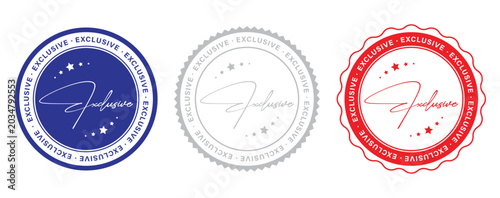 Cuadro en lienzo Exclusive premium badge lable stamp collection with circular seals in red blue a