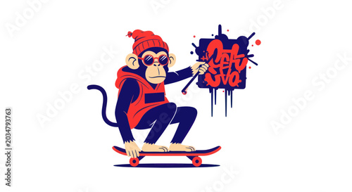 Photography Skateboarding Monkey Painter Graffiti Art