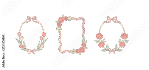 Vintage Coquette Floral Frame