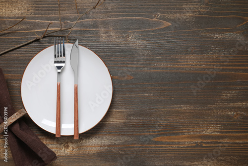 Plate with cutlery, napkin ...
