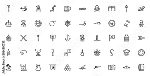 Εκτύπωση καμβά Pirates icon set