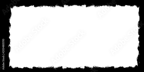 Grunge distressed frame border texture isolated on transparent background