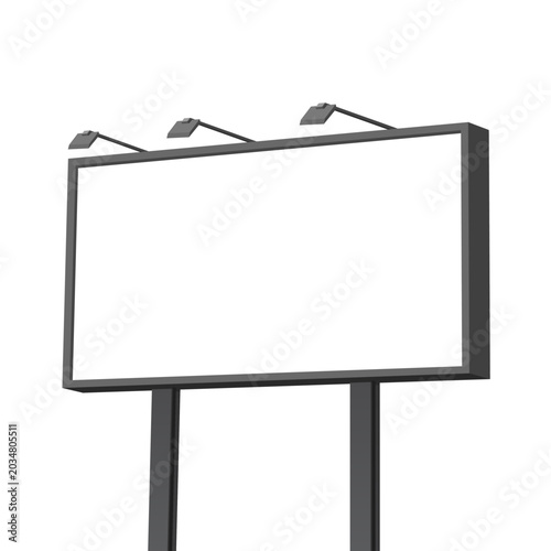 Blank billboard mockup. Horizontal advertising banner template. Vector