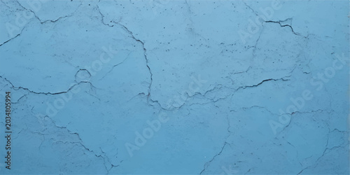 Bild auf Leinwand An aged blue painted concrete wall texture features a rough weathered surface wi