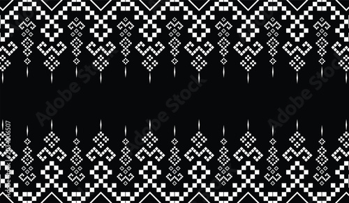 Foto Nature vintages cross stitch traditional ethnic pattern paisley flower Ikat back