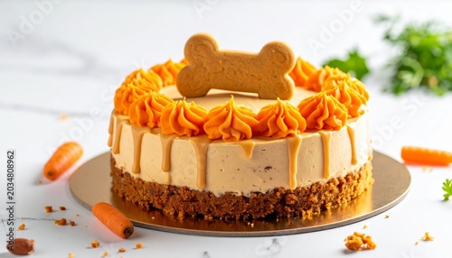 A Delicious Dog-Friendly Pupcake Made With Carrots And Peanut Butter Frosting, Topped With A Bone Cookie