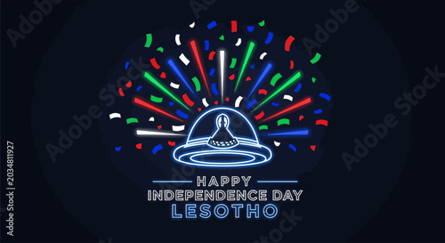 Photos Happy Independence Day Lesotho celebration with confetti and fireworks