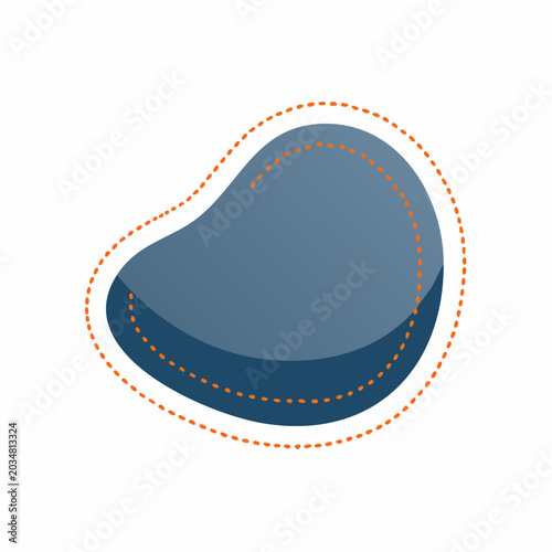 Abstract Blue Blob Shape with Dotted Outline