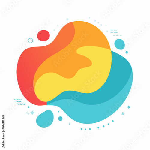 Abstract Fluid Shapes with Vibrant Colors