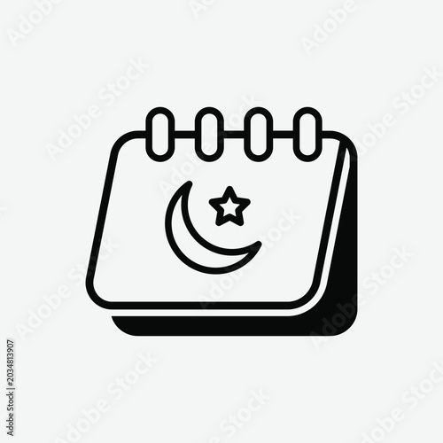 Canvas Print Islamic calendar with moon