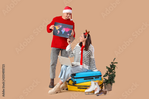 Cute young couple with worl...