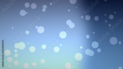 Foto Abstract light bokeh effect, soft glowing circles in blurred blue gradient backg