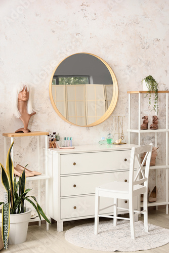 Interior of light makeup ro...