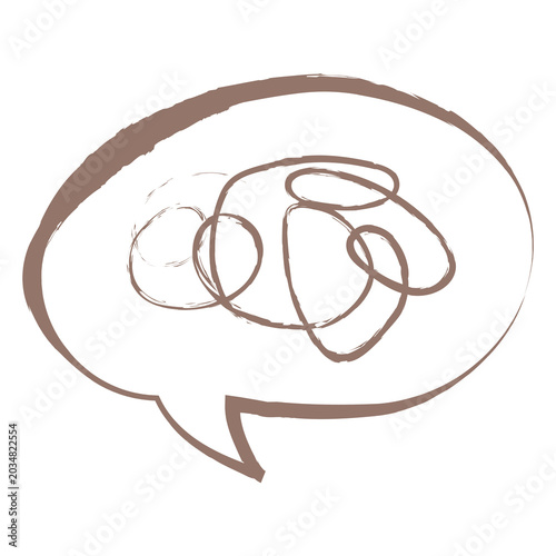 Fotografie Speech bubble png sticker, pastel doodle in aesthetic design on transparent back