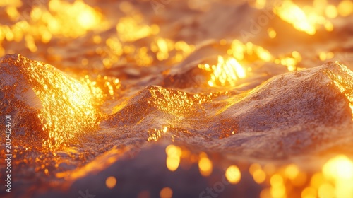 Abstract liquid gold surface with sparkling highlights and warm illumination, evoking luxury and wealth