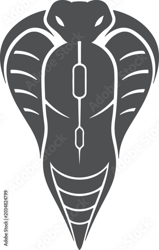 Black cobra hooded snake silhouette vector illustration for gaming and esports teams