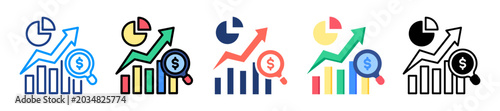 Market Research Icon Sheet Multiple Style Collection 