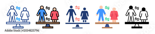 Schilderij op canvas Gender Equality Icon Sheet Multiple Style Collection