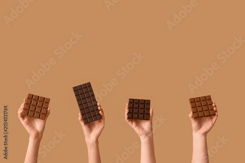 Female hands with different...