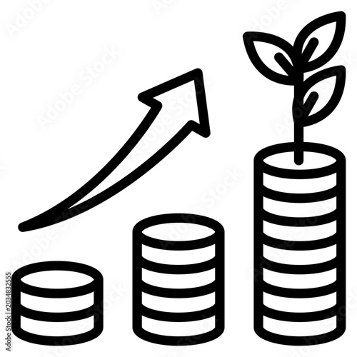Tableau sur toile Money Growth line icon