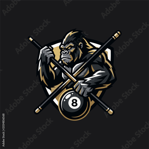 Foto Gorilla Billiard Logo Design