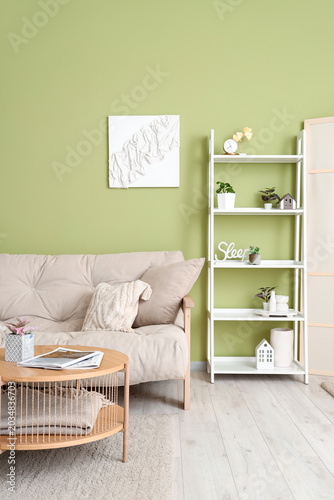 Stylish interior of green l...