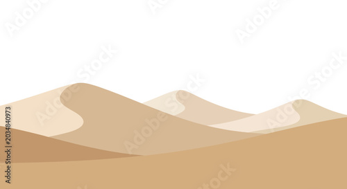 Obraz na płótnie Stylized Desert Landscape with Rolling Sand Dunes and White Sky