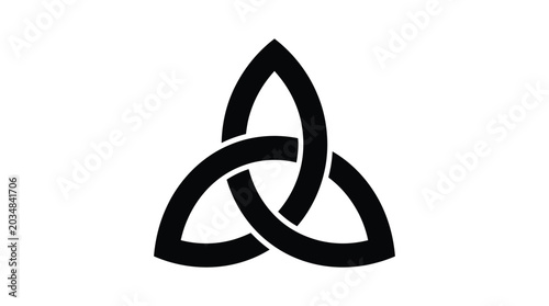 Obraz na plátně Triquetra Knot Silhouette On White Background Celtic Symbolism