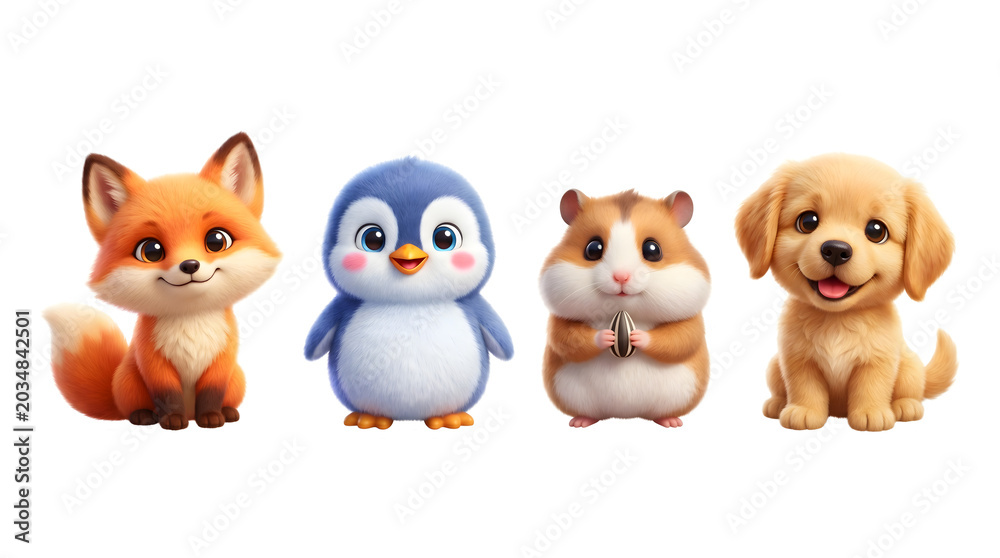 Obraz premium Cute Penguin Hamster Animal Mascot PNG Isolated Transparent Background Suitable for Gaming Stream Trend Aesthetic