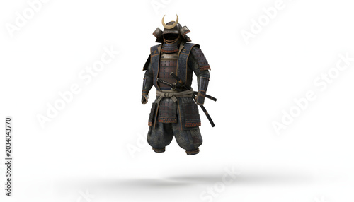 Samurai Warrior in Traditional Armor.