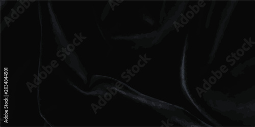 Fotografie Luxurious black velvet fabric with soft folds and ripples smooth texture fabric