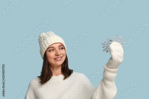 Beautiful young woman with ...