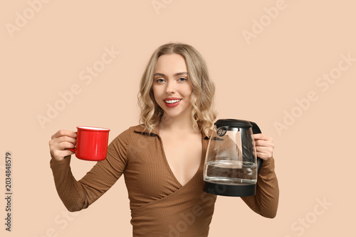 Beautiful young woman with ...