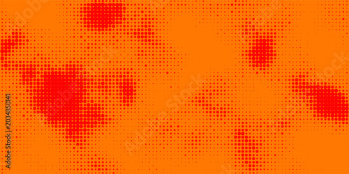 Cuadro en lienzo Modern orange comic backdrop with fading halftone dots and vibrant pop art styling for social media banners and promotional templates