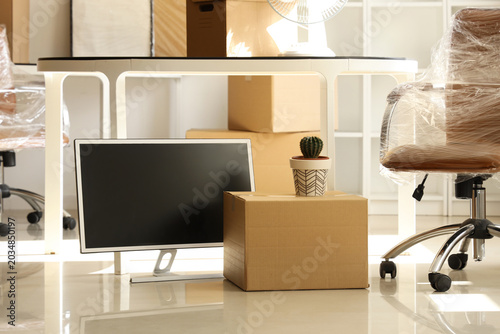 Interior of light office wi...