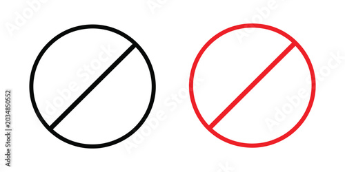 Obraz na płótnie Blocked and Prohibited symbol icon set in black and red vector style, ideal for access denial, security alerts and digital interface graphics