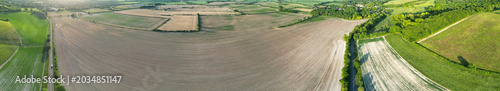 Φωτογραφία High Angle View of British Countryside and Landscape of Bedfordshire England UK