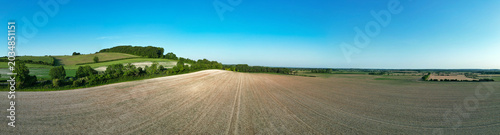 Photos High Angle View of British Countryside and Landscape of Bedfordshire England UK
