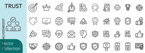 Schilderij op canvas Trust icon set