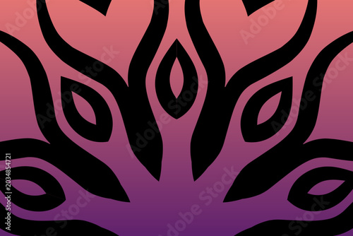 Luxurious batik flower line art pattern of indonesian culture traditional caleidoscope
